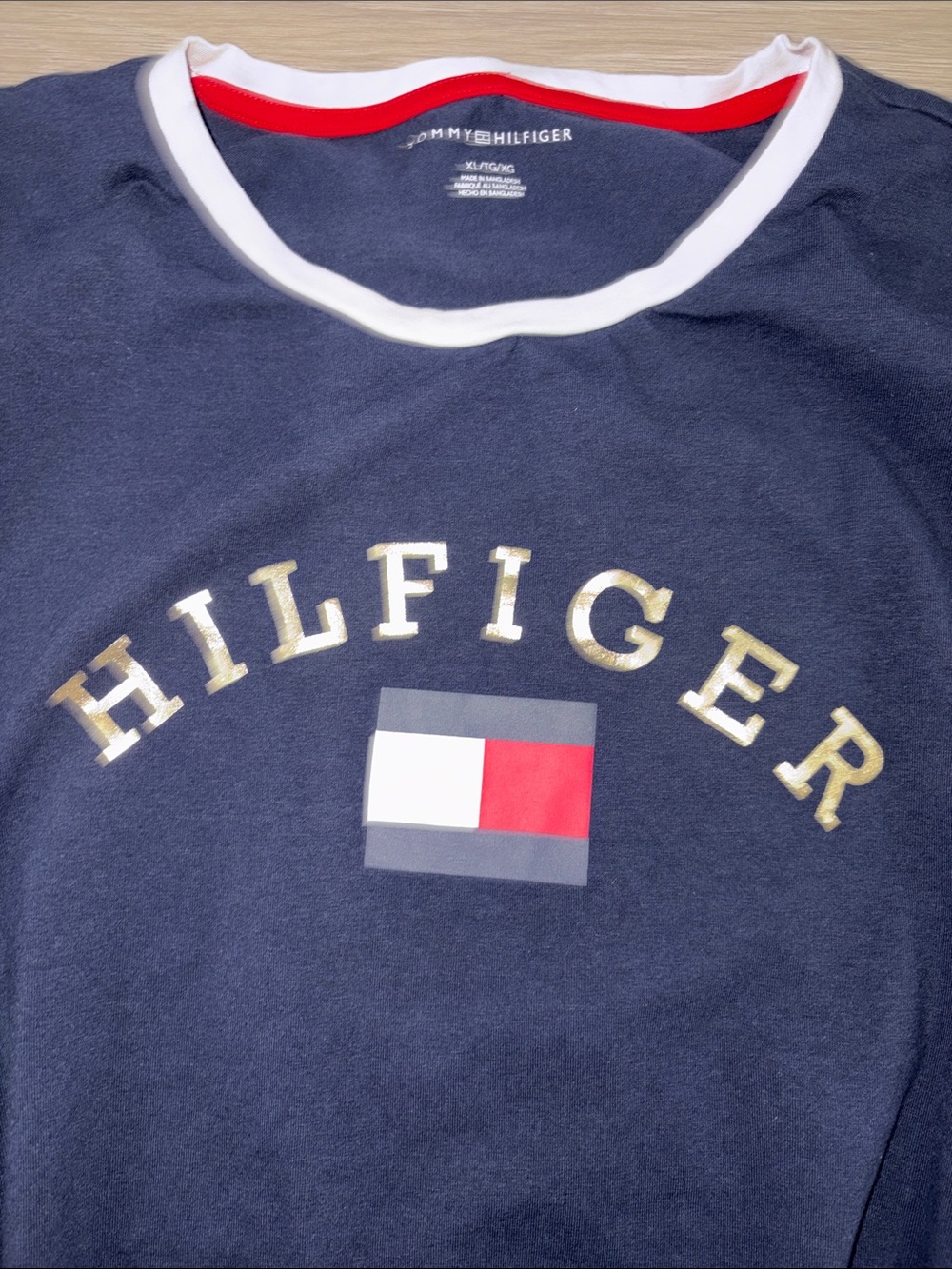 Tommy Hilfiger Navy Logo Tee Dress with Flag Detail - Picture 4 of 4
